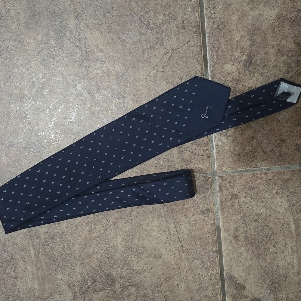 Givenchy tie navy and white paisley